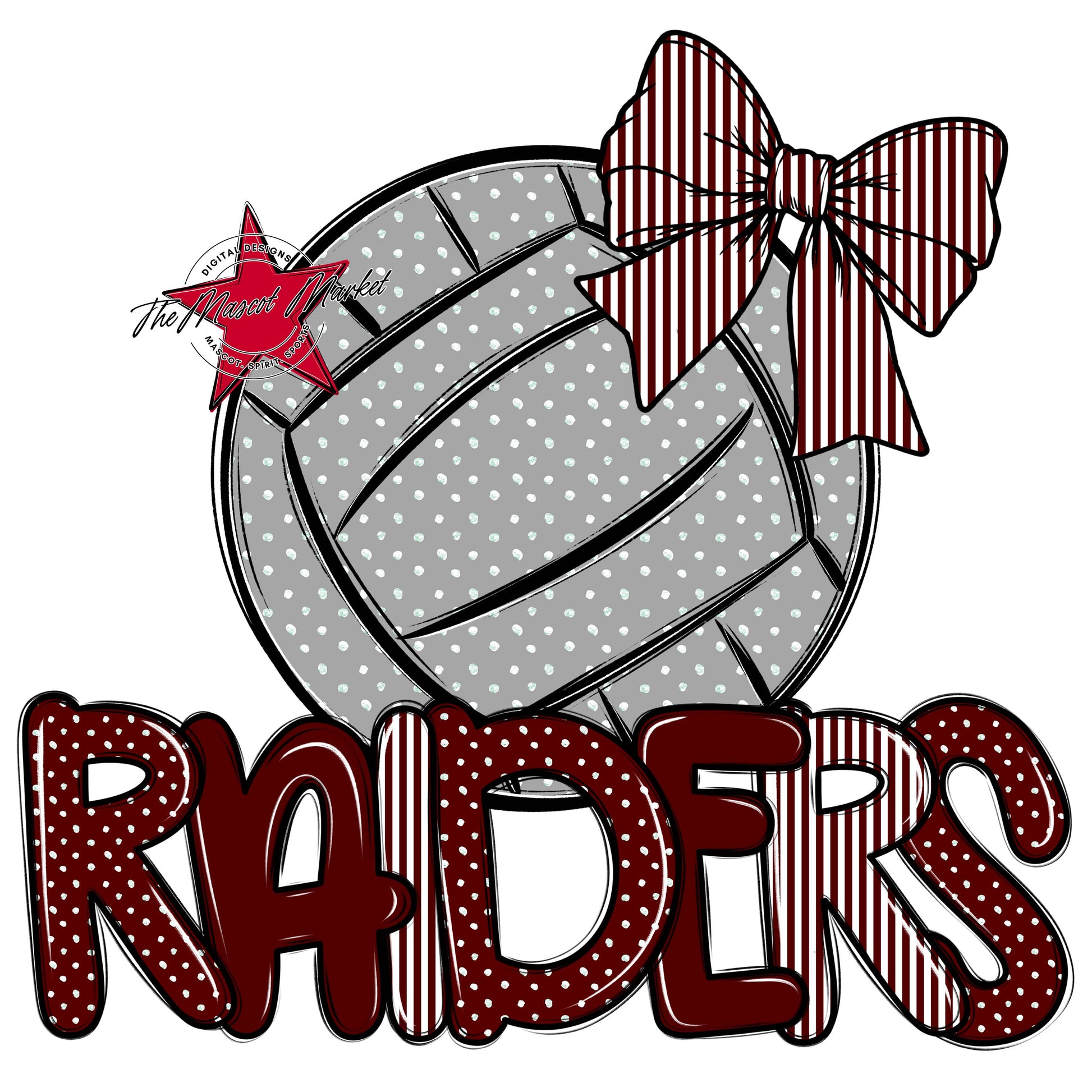 Raiders Volleyball Spirit Design-Maroon