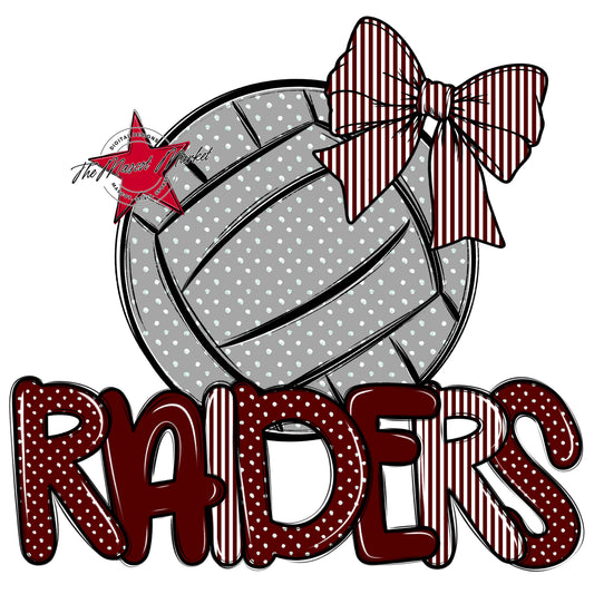 Raiders Volleyball Spirit Design-Maroon