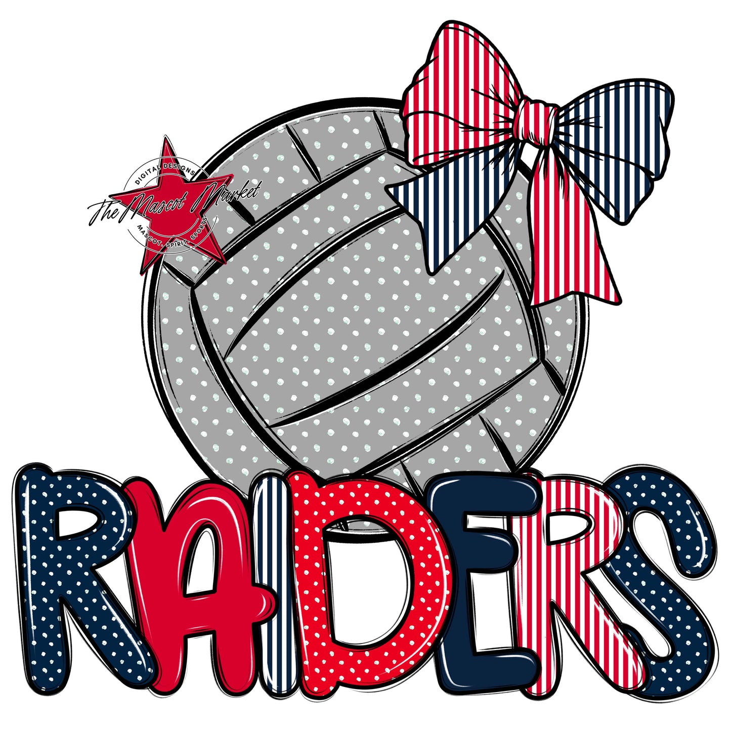 Raiders Volleyball Spirit Design-Navy & Red