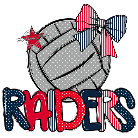Raiders Volleyball Spirit Design-Navy & Red