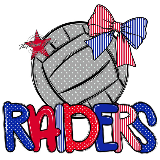 Raiders Volleyball Spirit Design-Royal Blue & Red