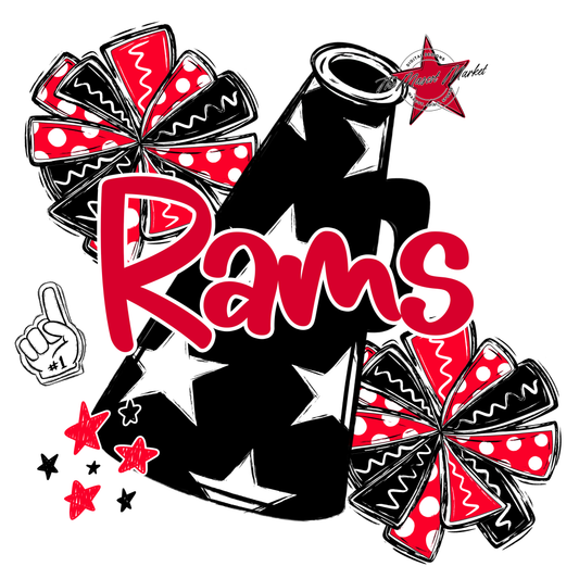 Rams Alpha Megaphone Design-Red