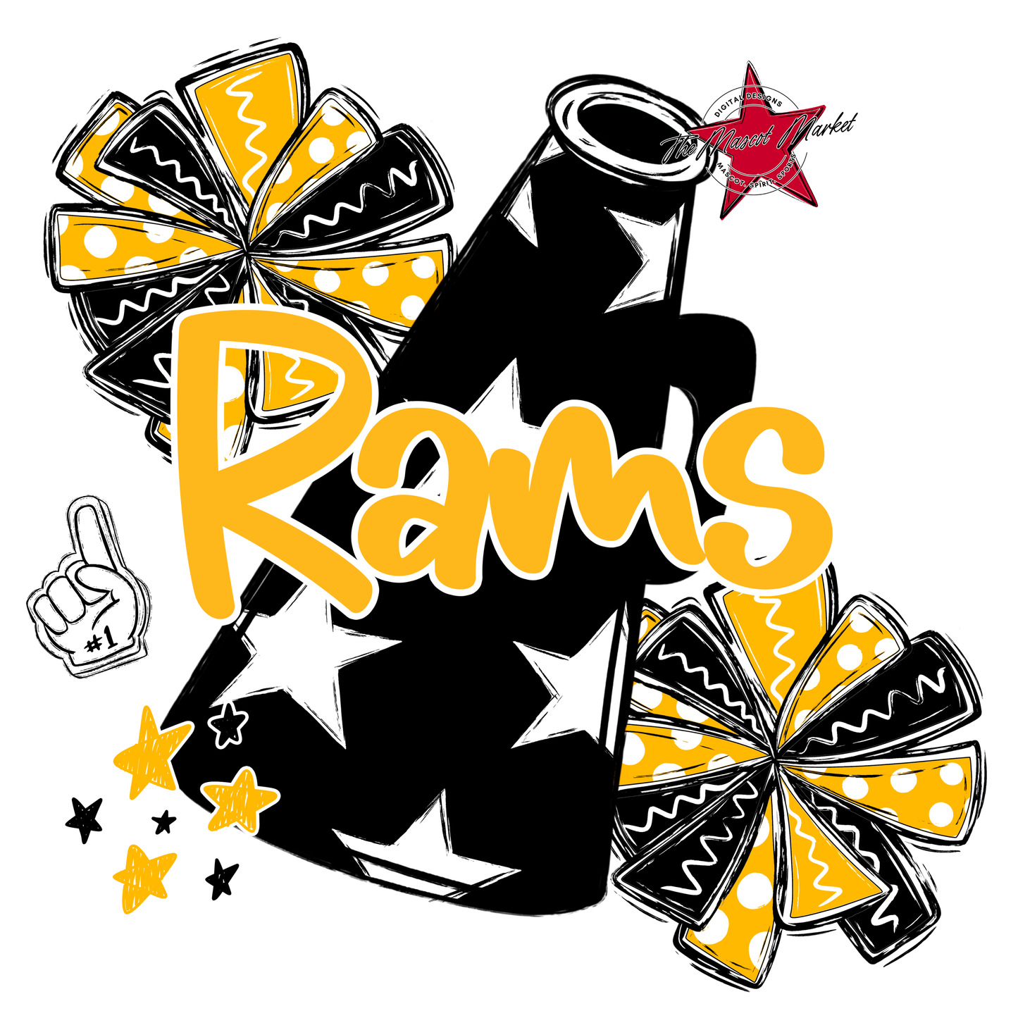 Rams Alpha Megaphone Design-Yellow