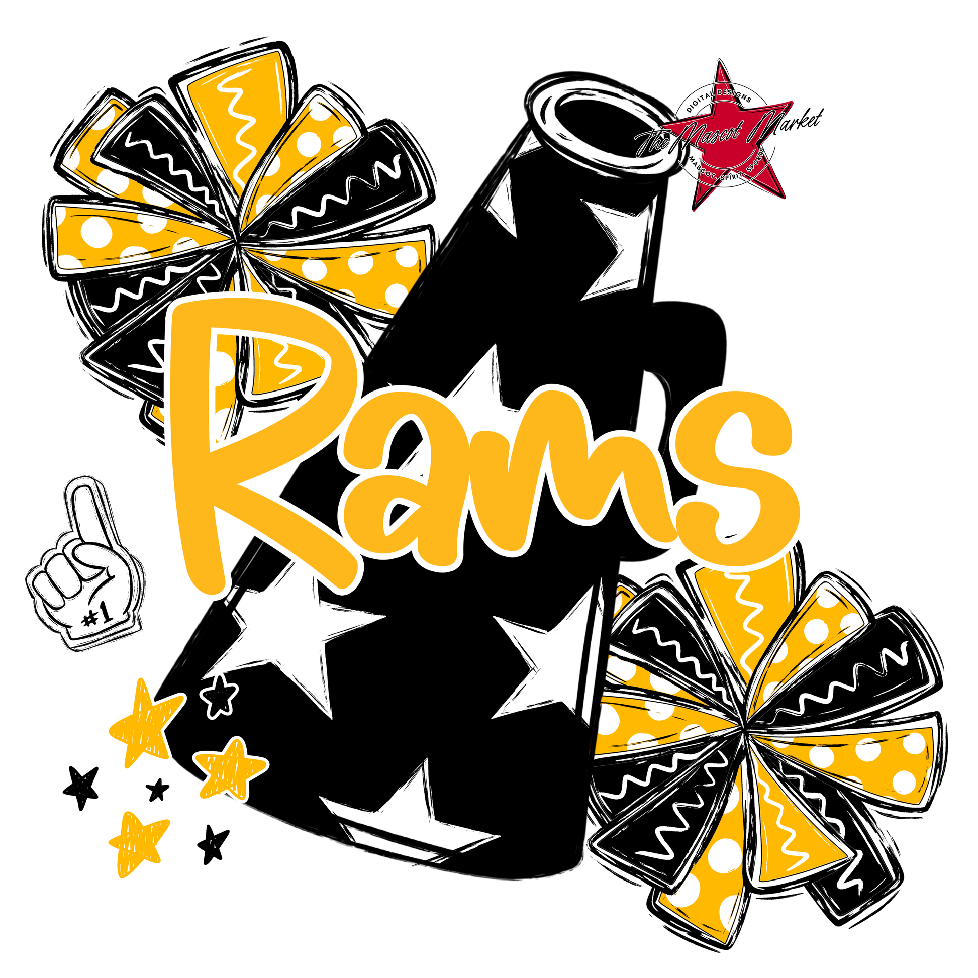 Rams Alpha Megaphone Design-Yellow
