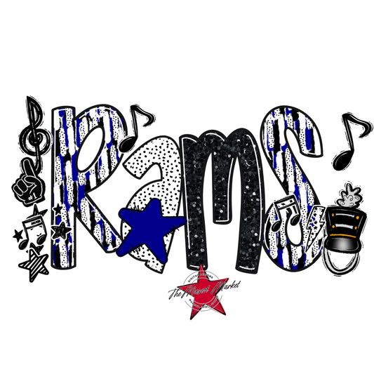 Rams Band Scrape-Blue