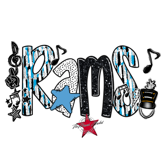 Rams Band Scrape-Carolina Blue