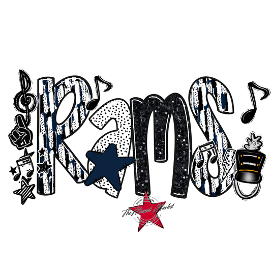 Rams Band Scrape-Navy