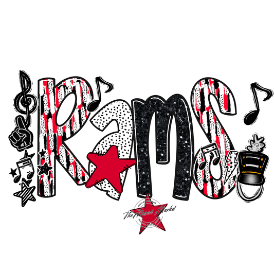 Rams Band Scrape-Red