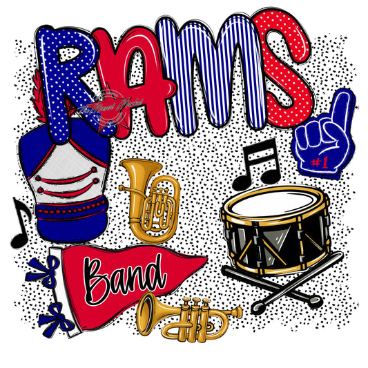 Rams Band Spirit-Blue & Red