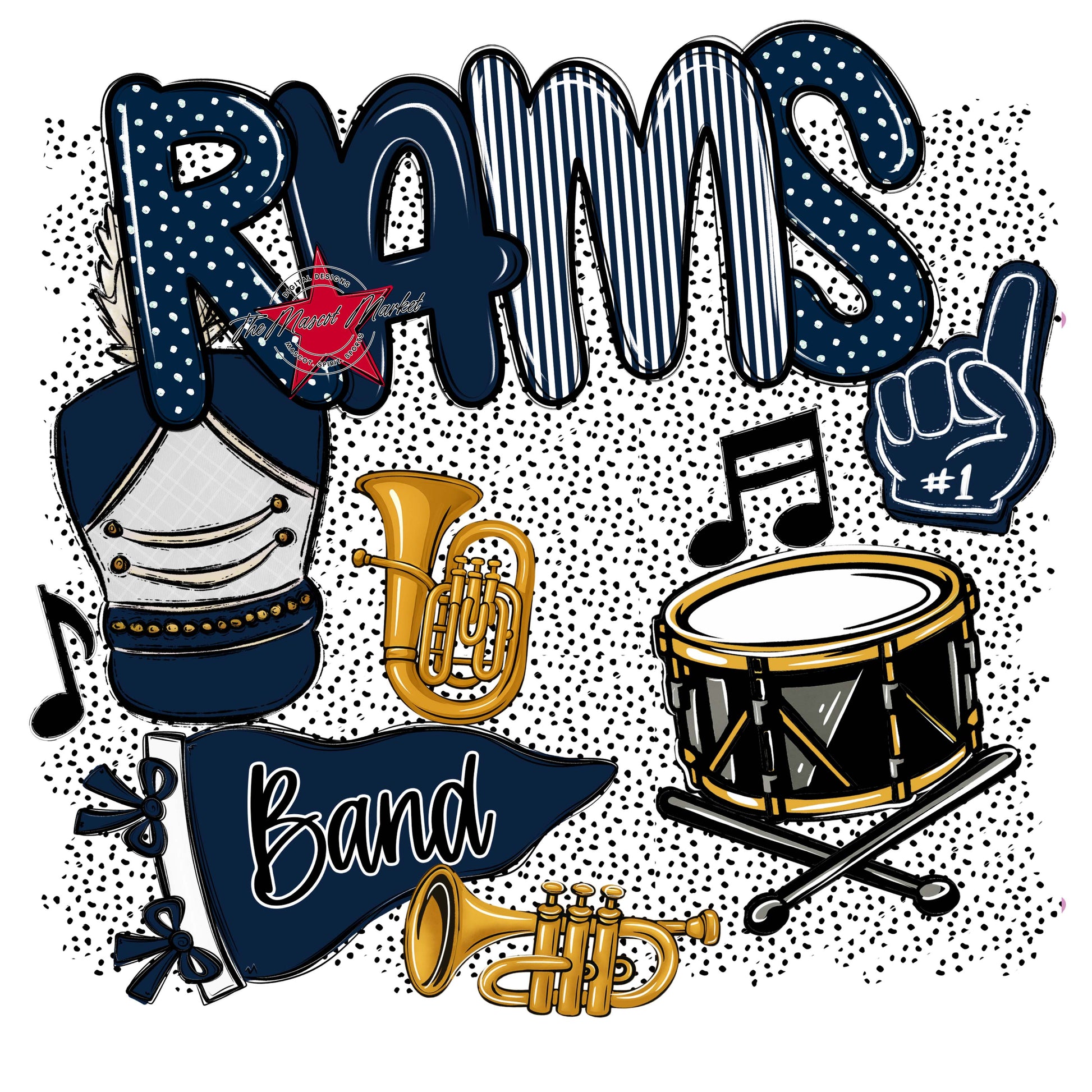 Rams Band Spirit-Navy