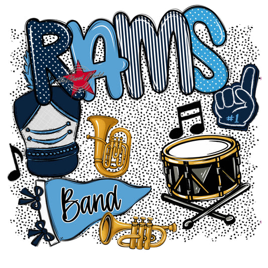 Rams Band Spirit-Navy & Carolina Blue
