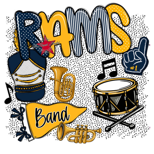 Rams Band Spirit-Navy & Yellow