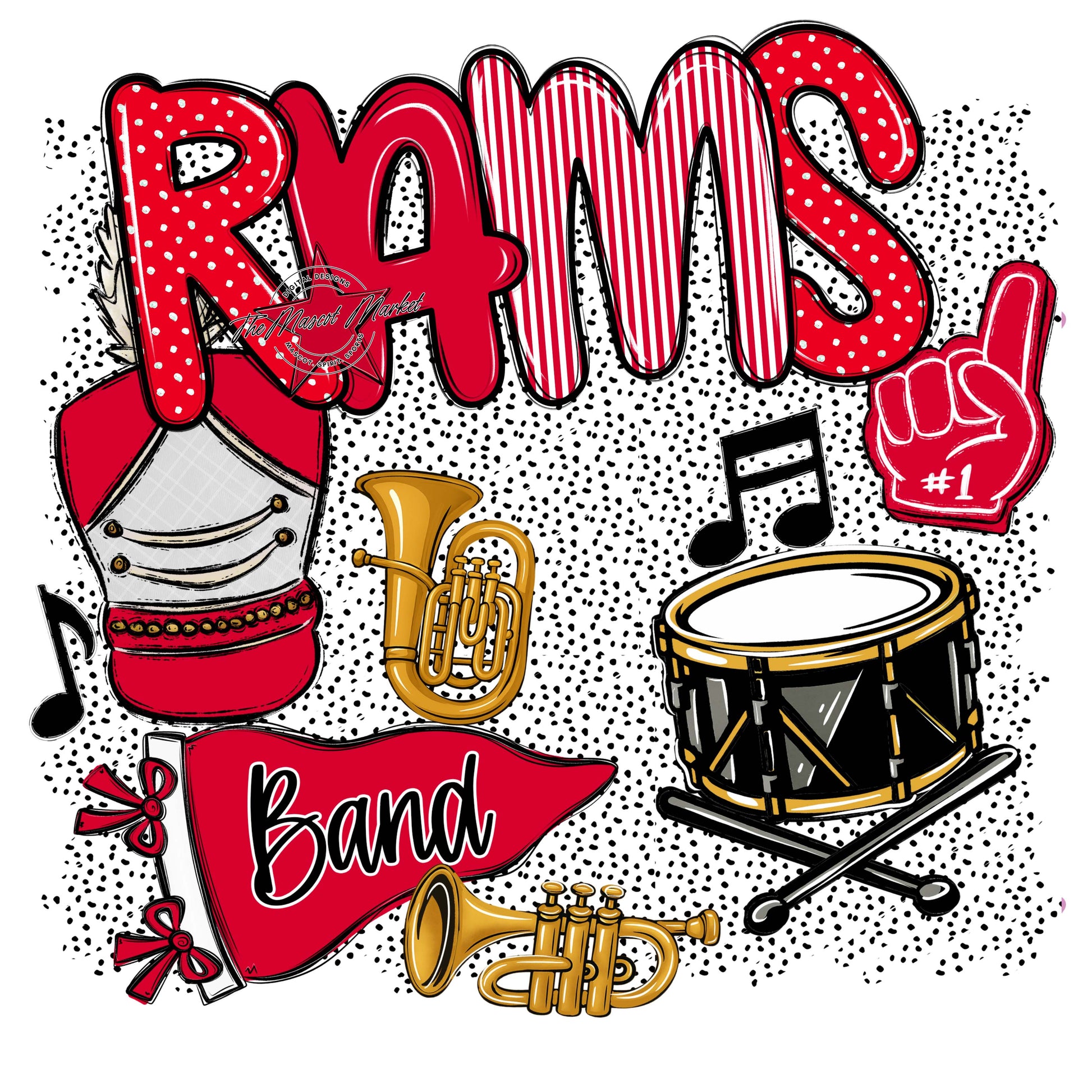 Rams Band Spirit-Red