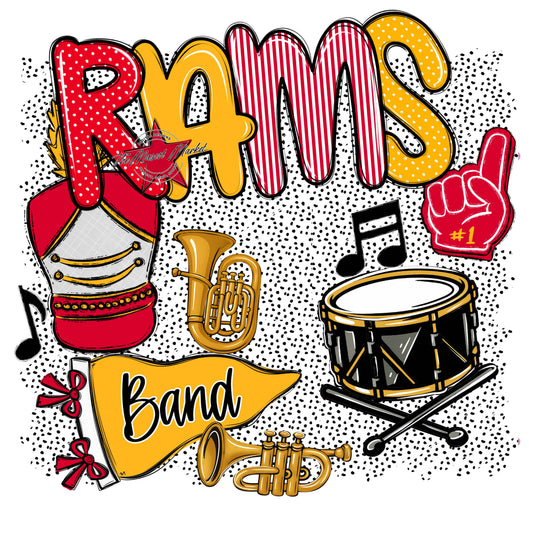 Rams Band Spirit-Red & Yellow