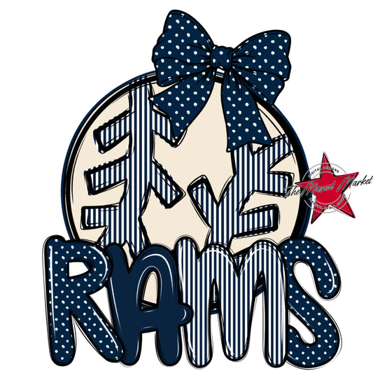 Rams Baseball-Softball Spirit Design-Navy