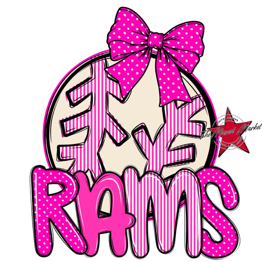 Rams Baseball-Softball Spirit Design-Pink