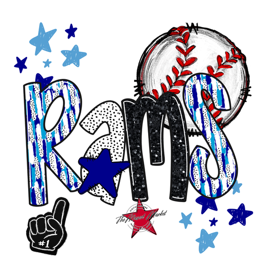 Rams Baseball Scrape-Blue-Carolina Blue