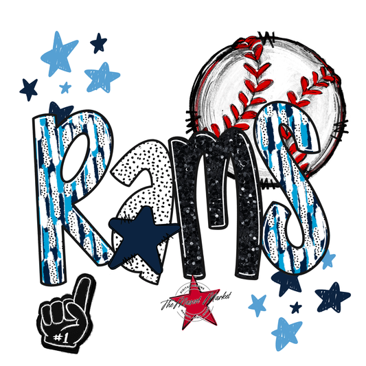 Rams Baseball Scrape-Navy-Carolina Blue