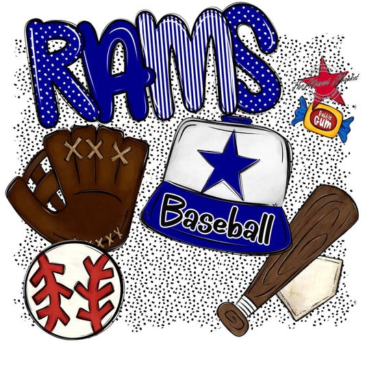 Rams Baseball Spirit-Blue