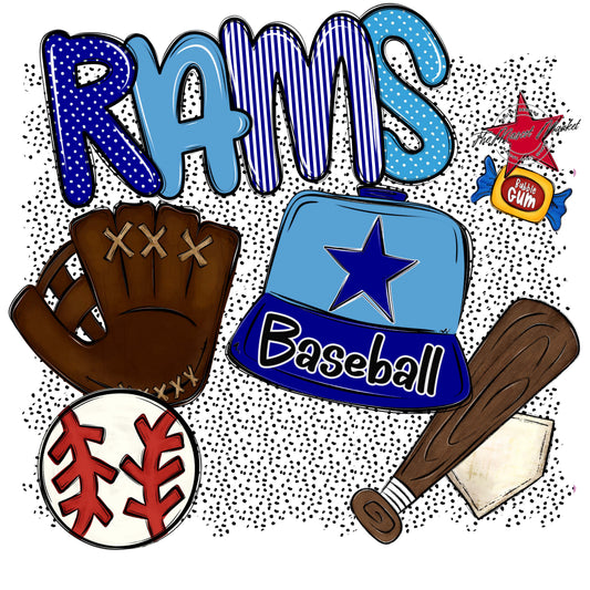 Rams Baseball Spirit-Blue & Carolina Blue