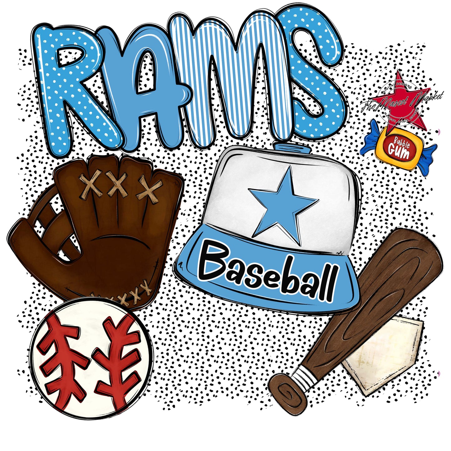 Rams Baseball Spirit-Carolina Blue