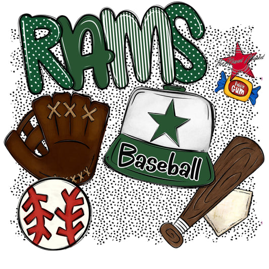 Rams Baseball Spirit-Green