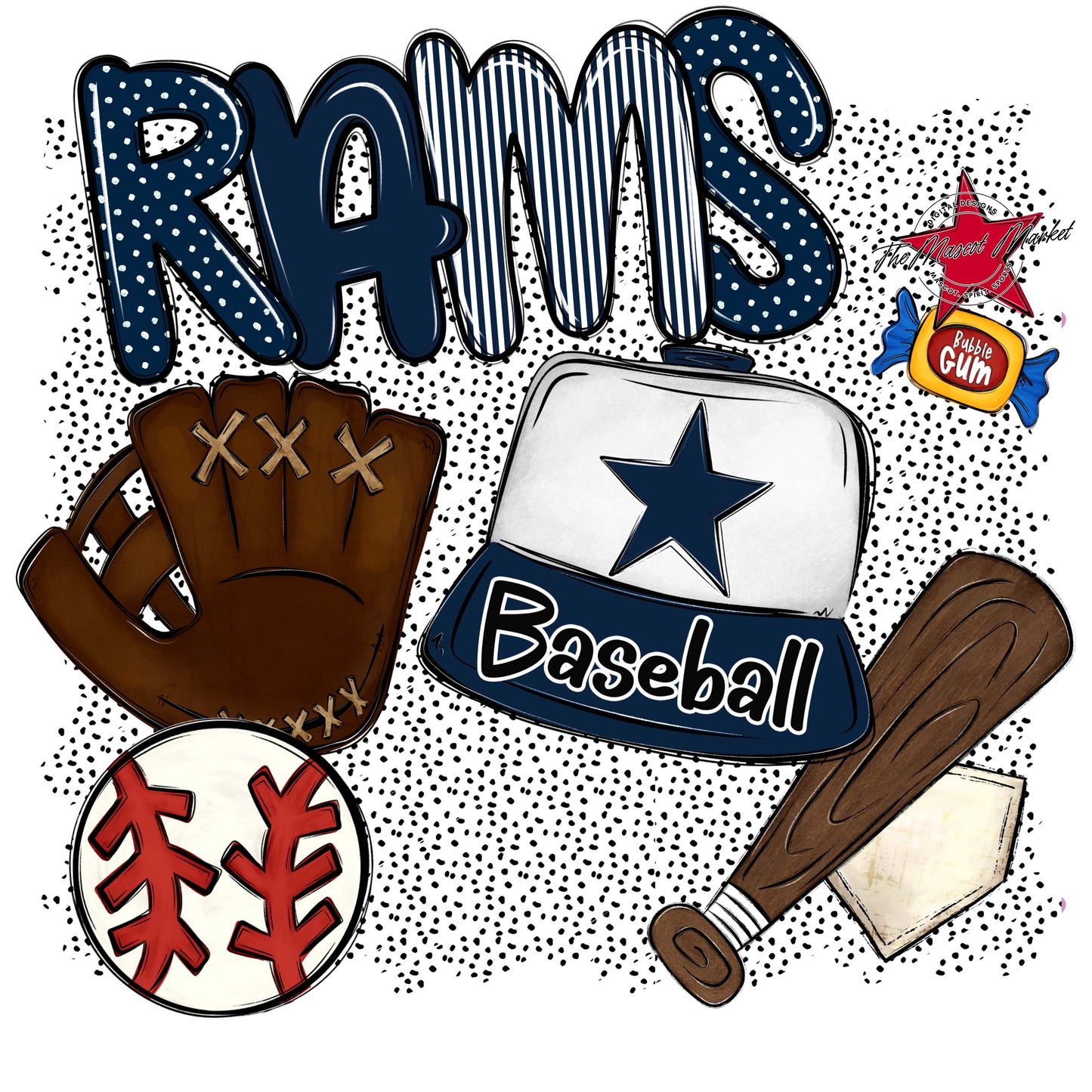 Rams Baseball Spirit-Navy