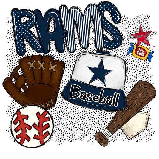Rams Baseball Spirit-Navy
