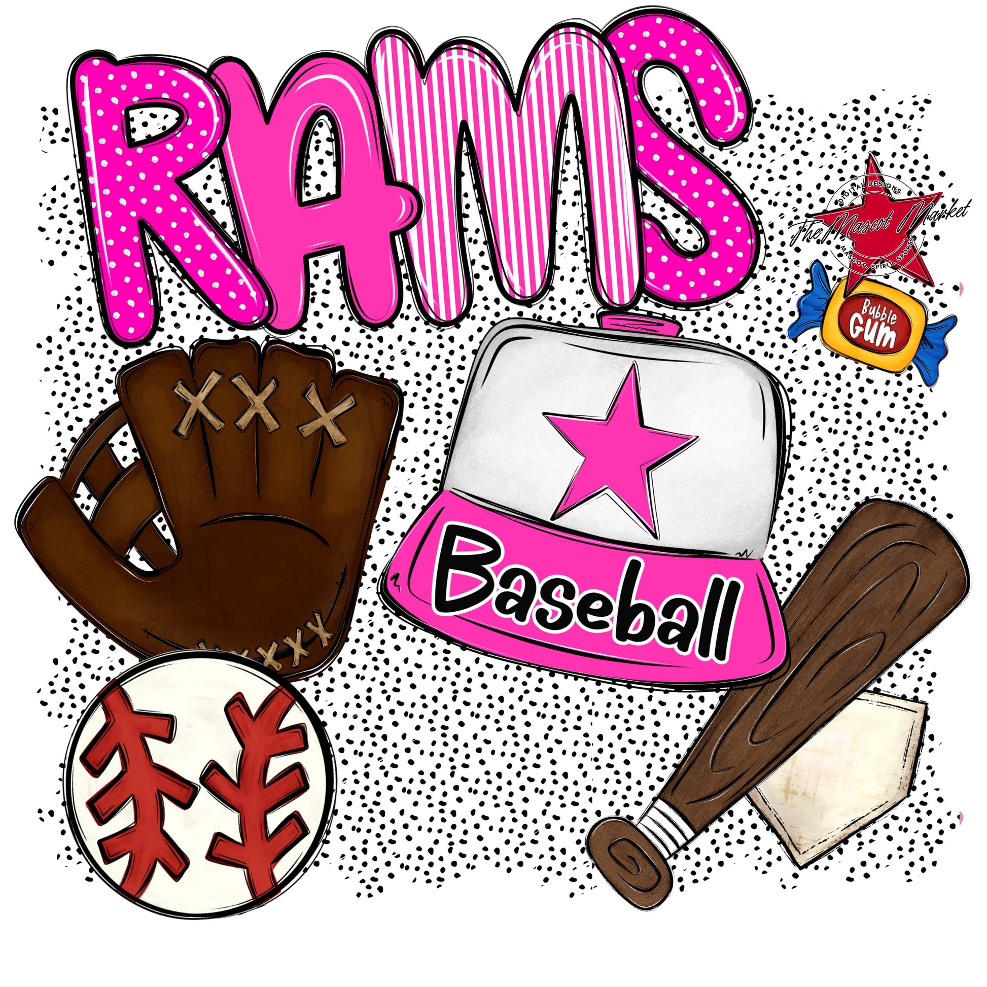 Rams Baseball Spirit-Pink