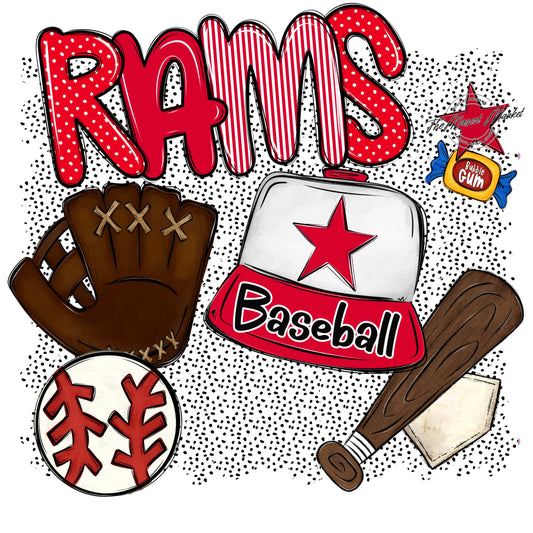 Rams Baseball Spirit-Red