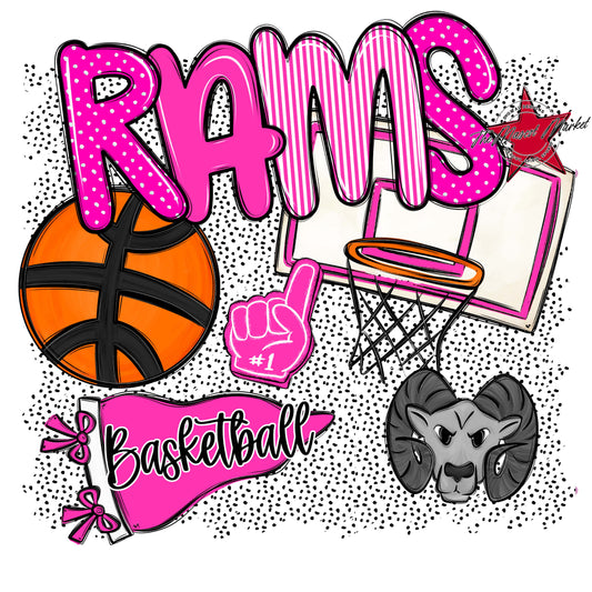 Rams Basketball Spirit-Pink