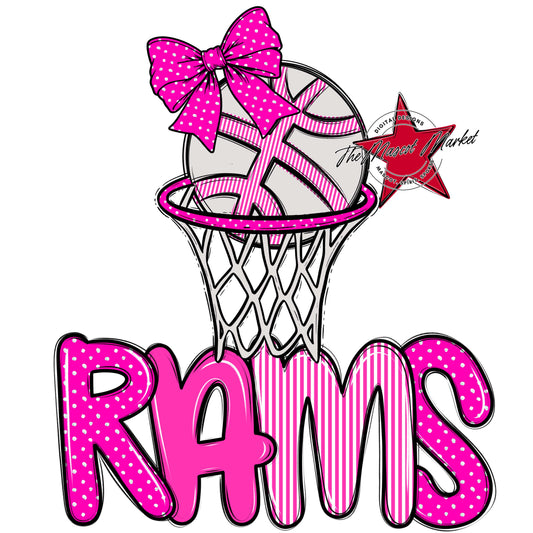 Rams Basketball Spirit Design-Pink