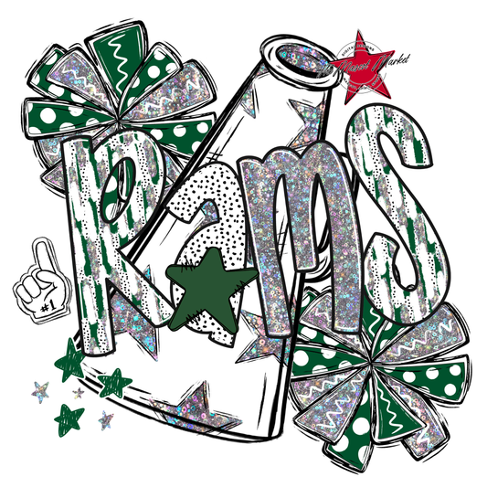 Rams Cheer Megaphone Scrape-Green