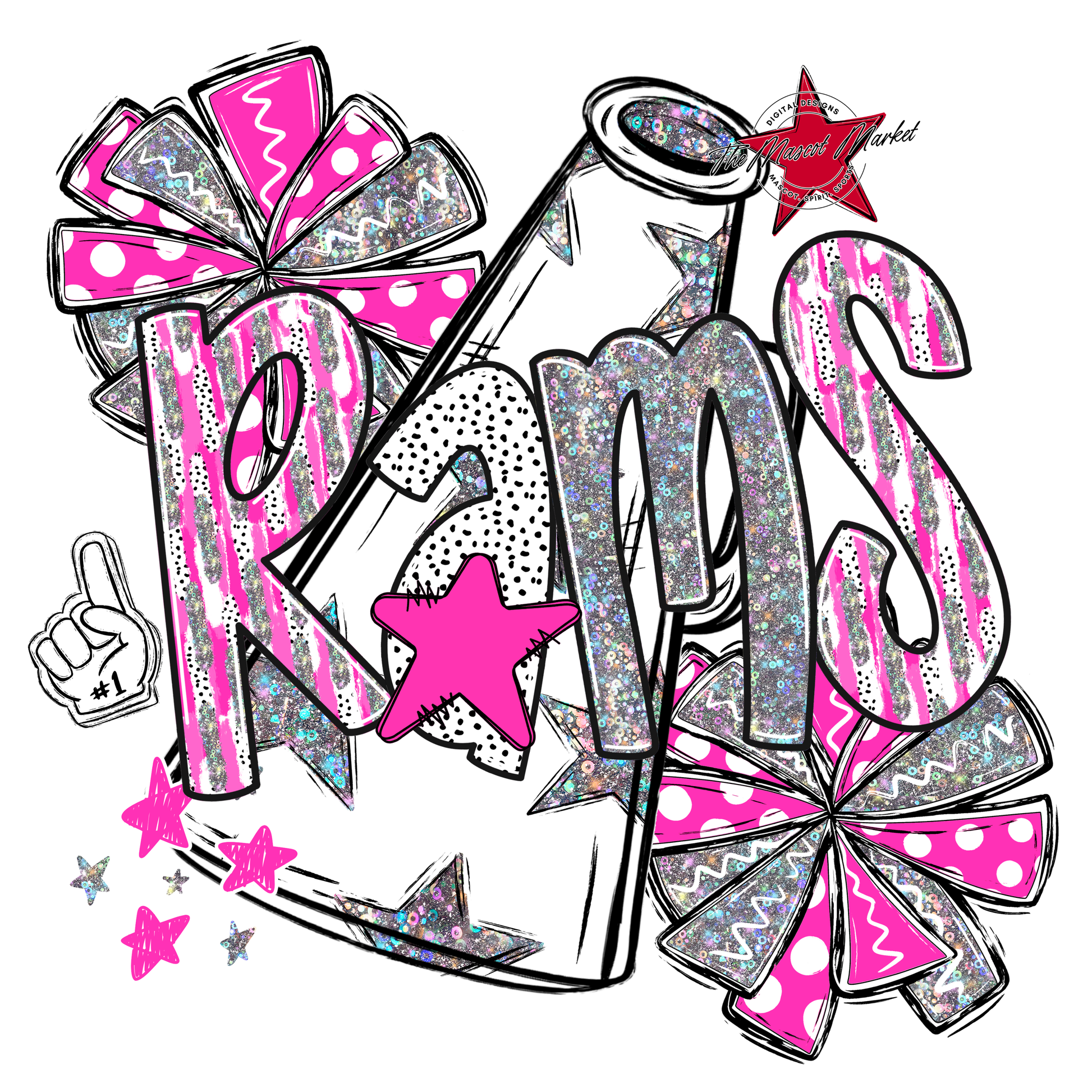 Rams Cheer Megaphone Scrape-Pink