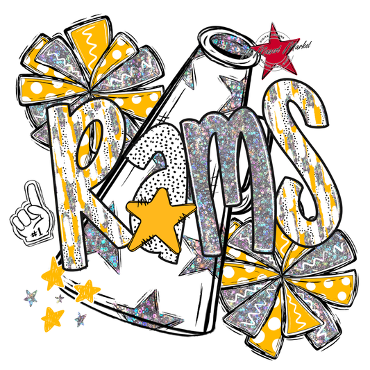 Rams Cheer Megaphone Scrape-Yellow