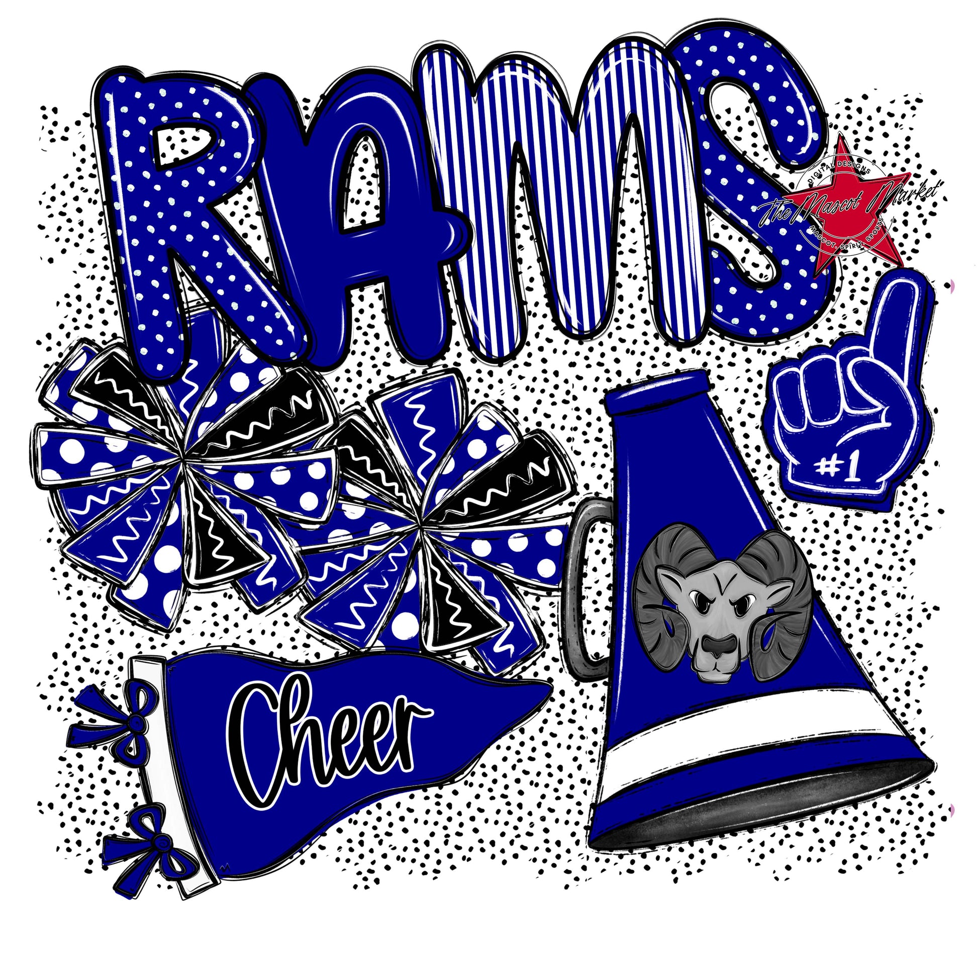 Rams Cheer Spirit-Blue