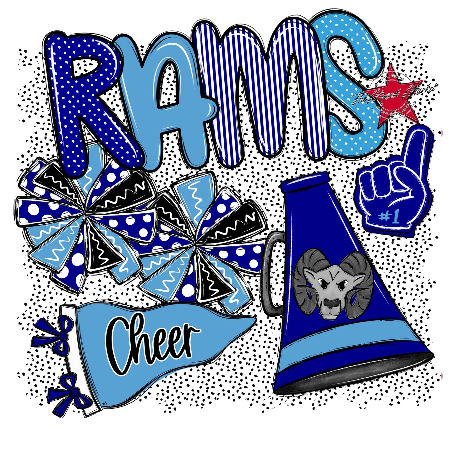 Rams Cheer Spirit-Blue & Carolina Blue