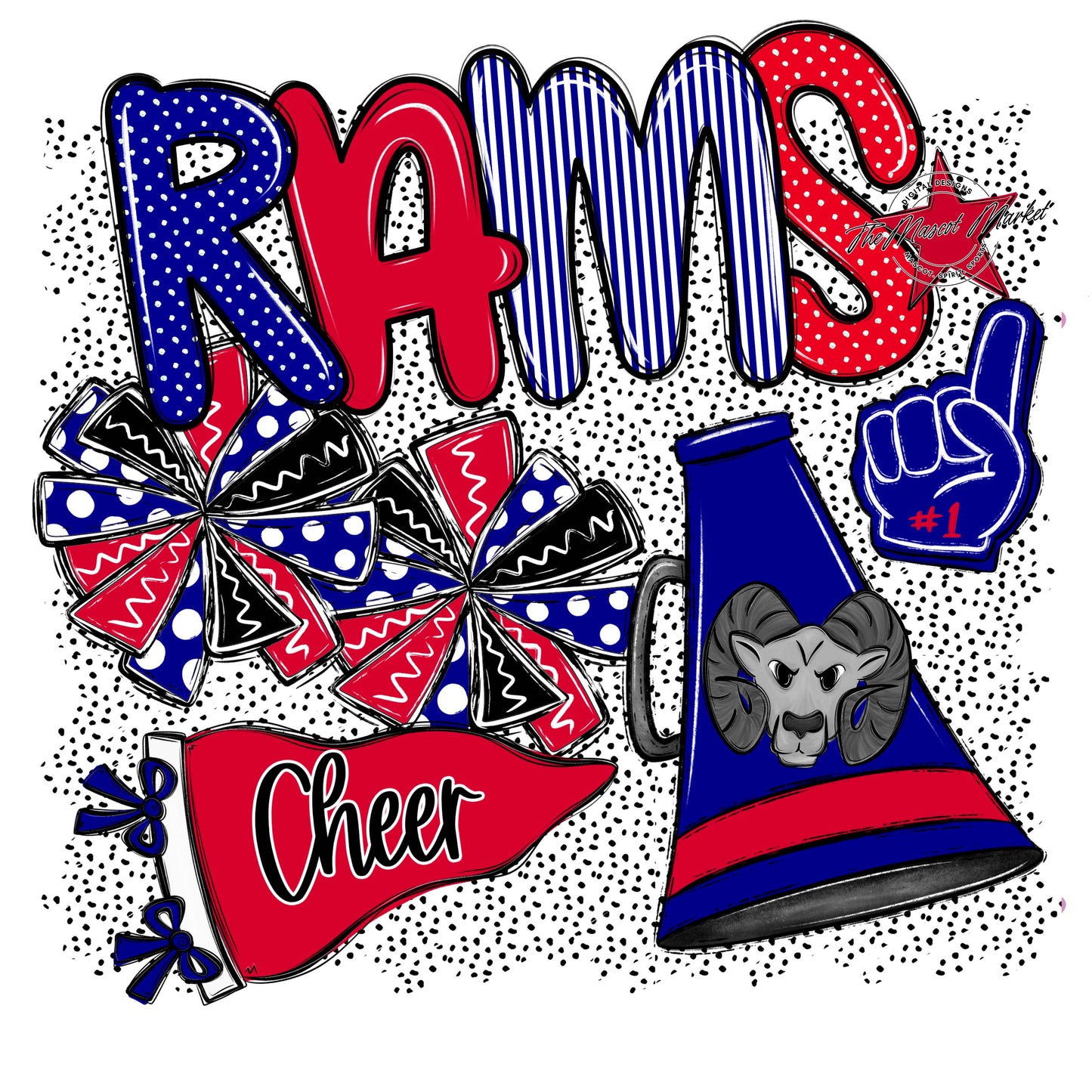 Rams Cheer Spirit-Blue & Red