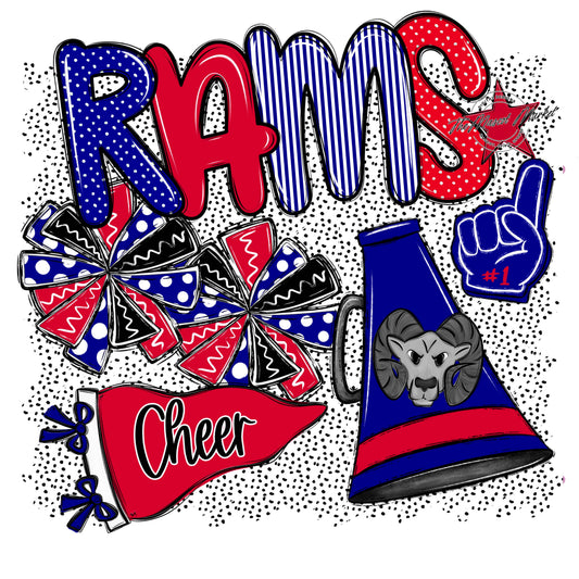 Rams Cheer Spirit-Blue & Red
