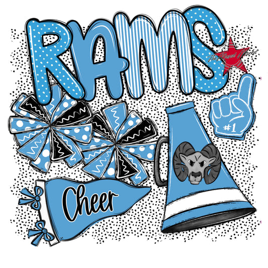 Rams Cheer Spirit-Carolina Blue