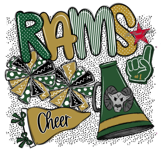 Rams Cheer Spirit-Green & Gold