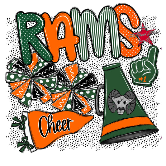 Rams Cheer Spirit-Green & Orange