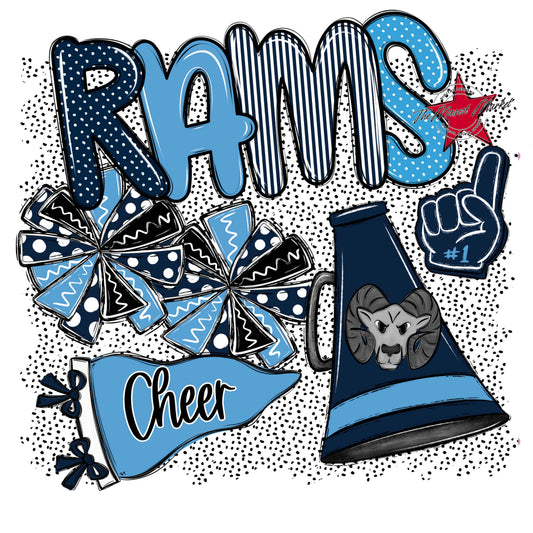 Rams Cheer Spirit-Navy & Carolina Blue