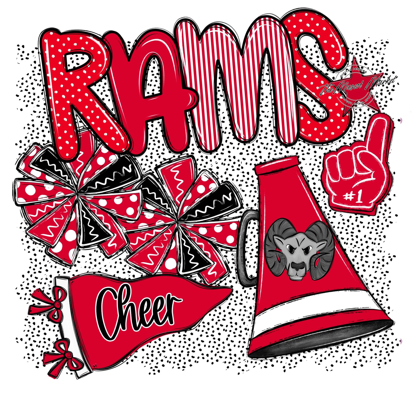 Rams Cheer Spirit-Red