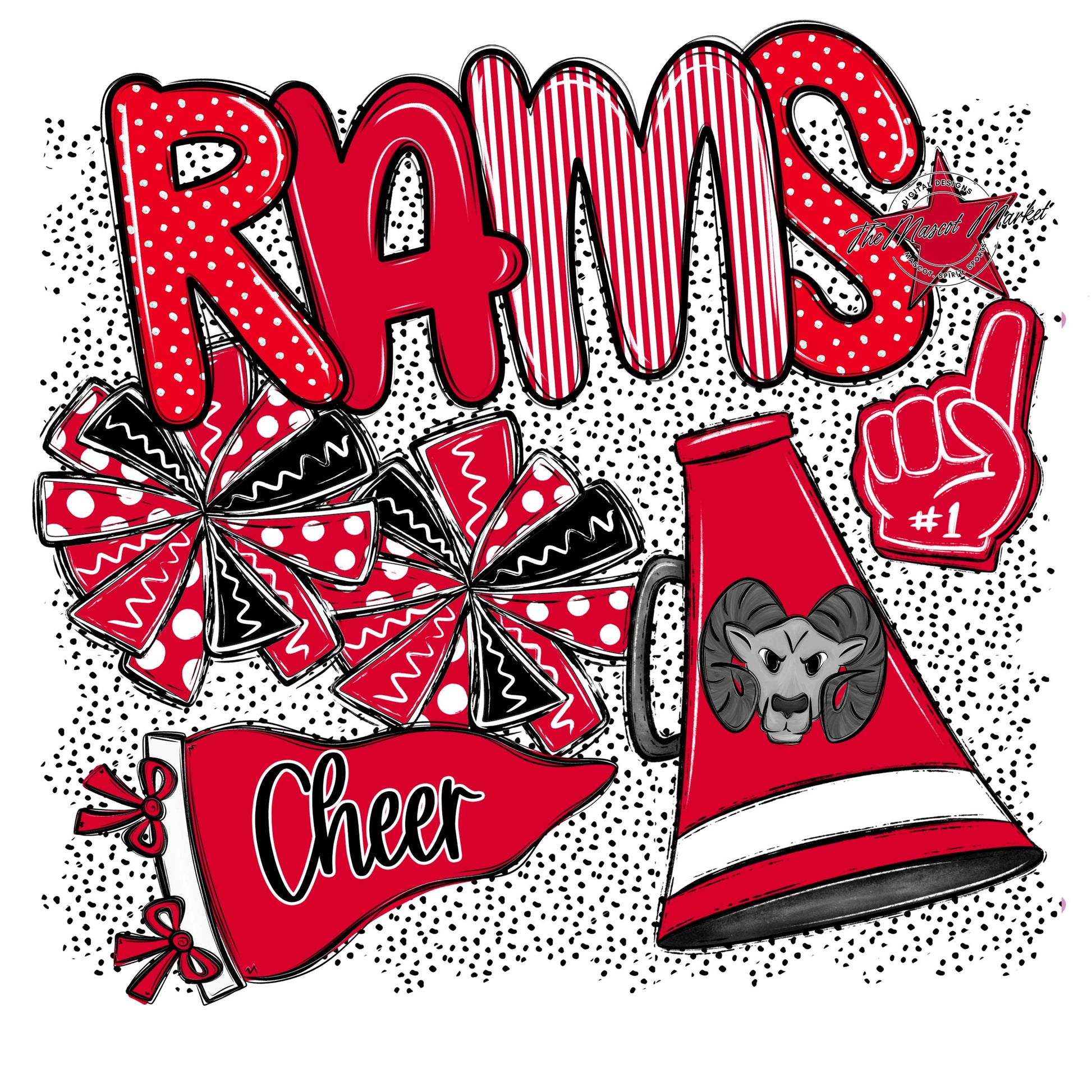 Rams Cheer Spirit-Red