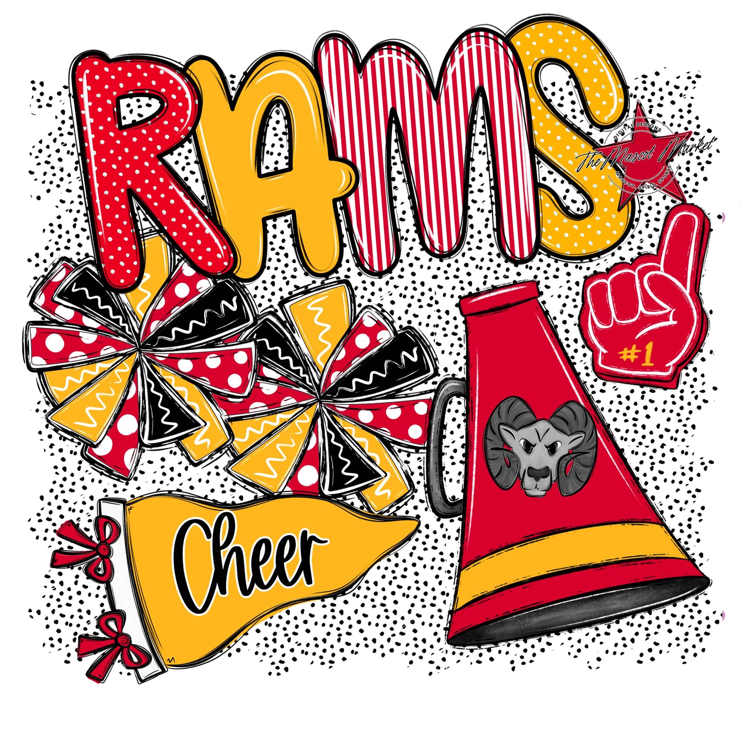 Rams Cheer Spirit-Red & Yellow