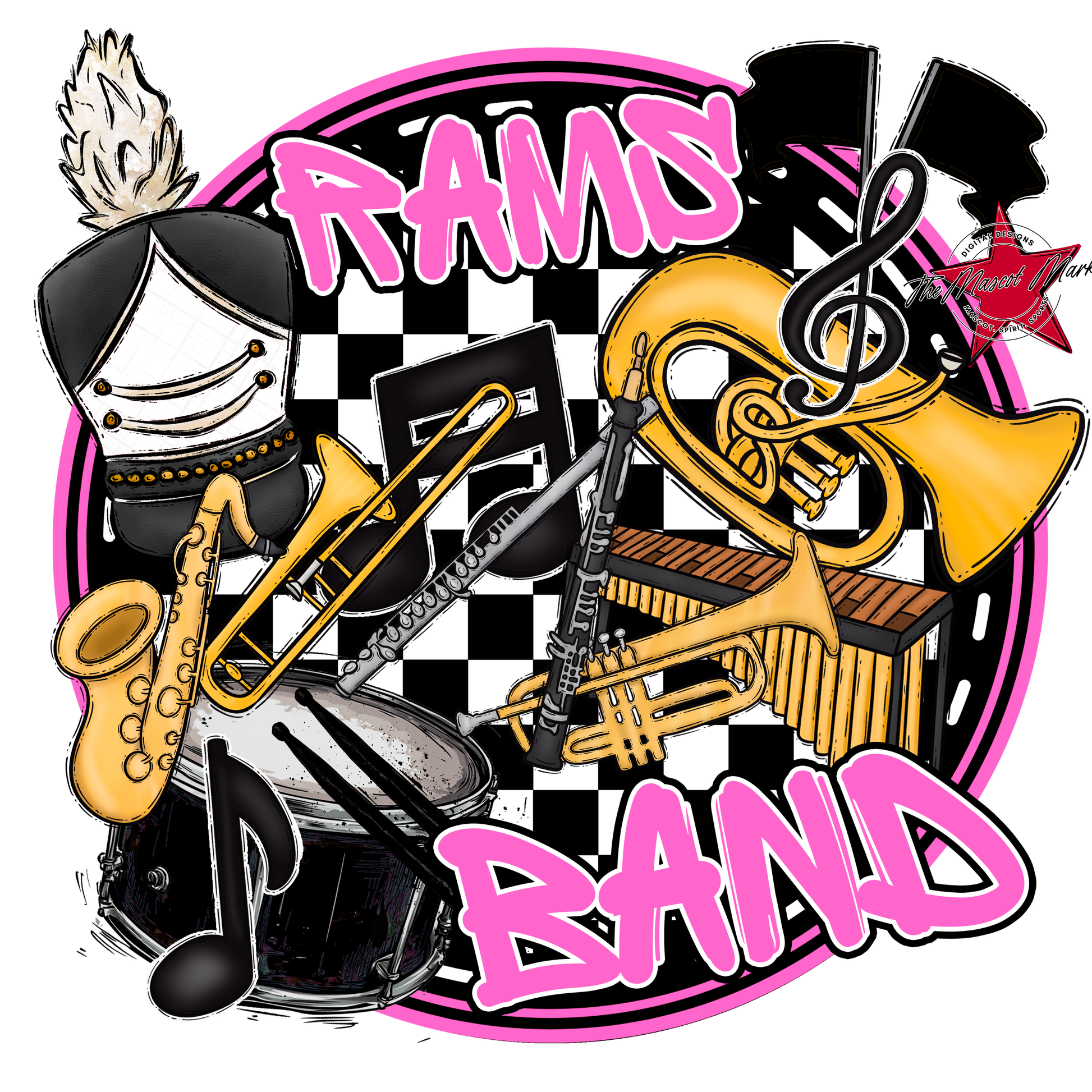 Rams Circle Band Design-Baby Pink