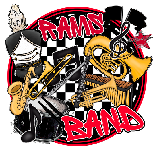 Rams Circle Band Design-Red