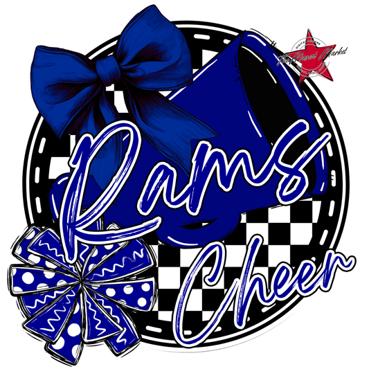 Rams Circle Cheer Design-Blue