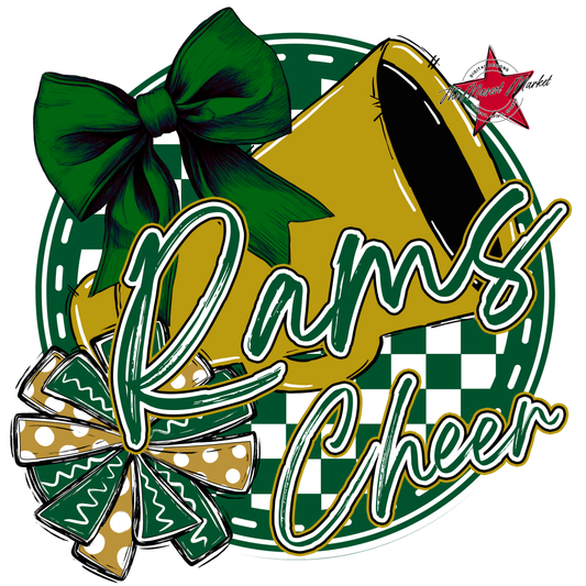 Rams Circle Cheer Design-Green-Gold